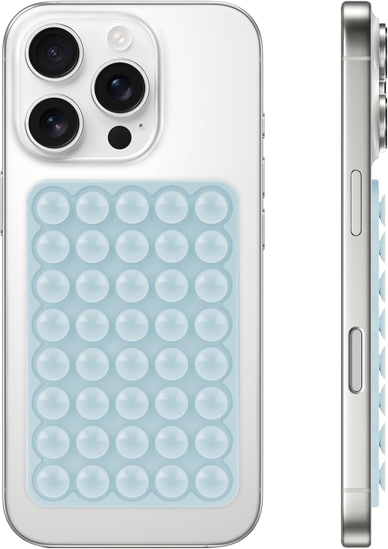Yojaro Silicone Suction Phone Case Mount, Non Slip Suction Cup Phone Mount, Phone Accessories Holder for Selfies and Videos, Silicon Adhesive Phone Stand Sticky for Cell Phone Light Blue - Image 1
